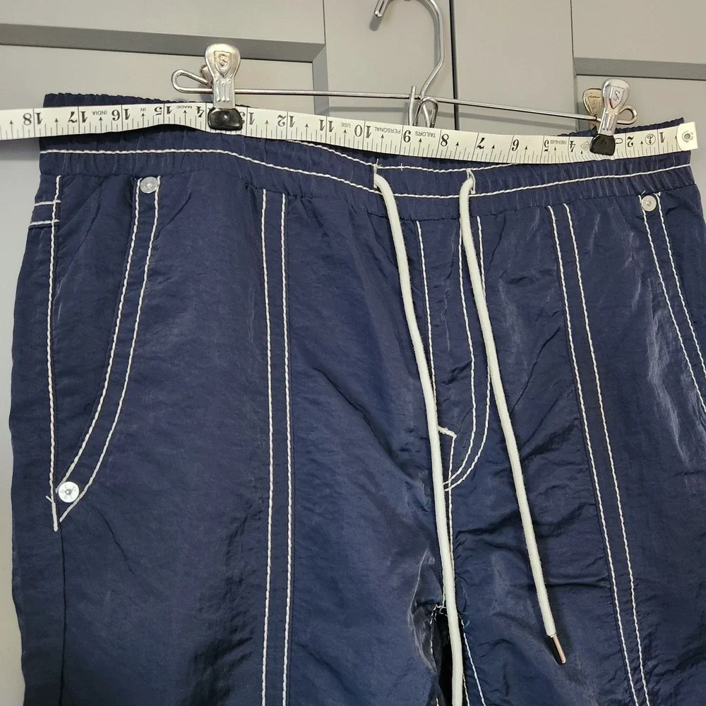 New True Religion 32 Vinny Ultra Baggy Nylon Pants Navy Blue Men's
